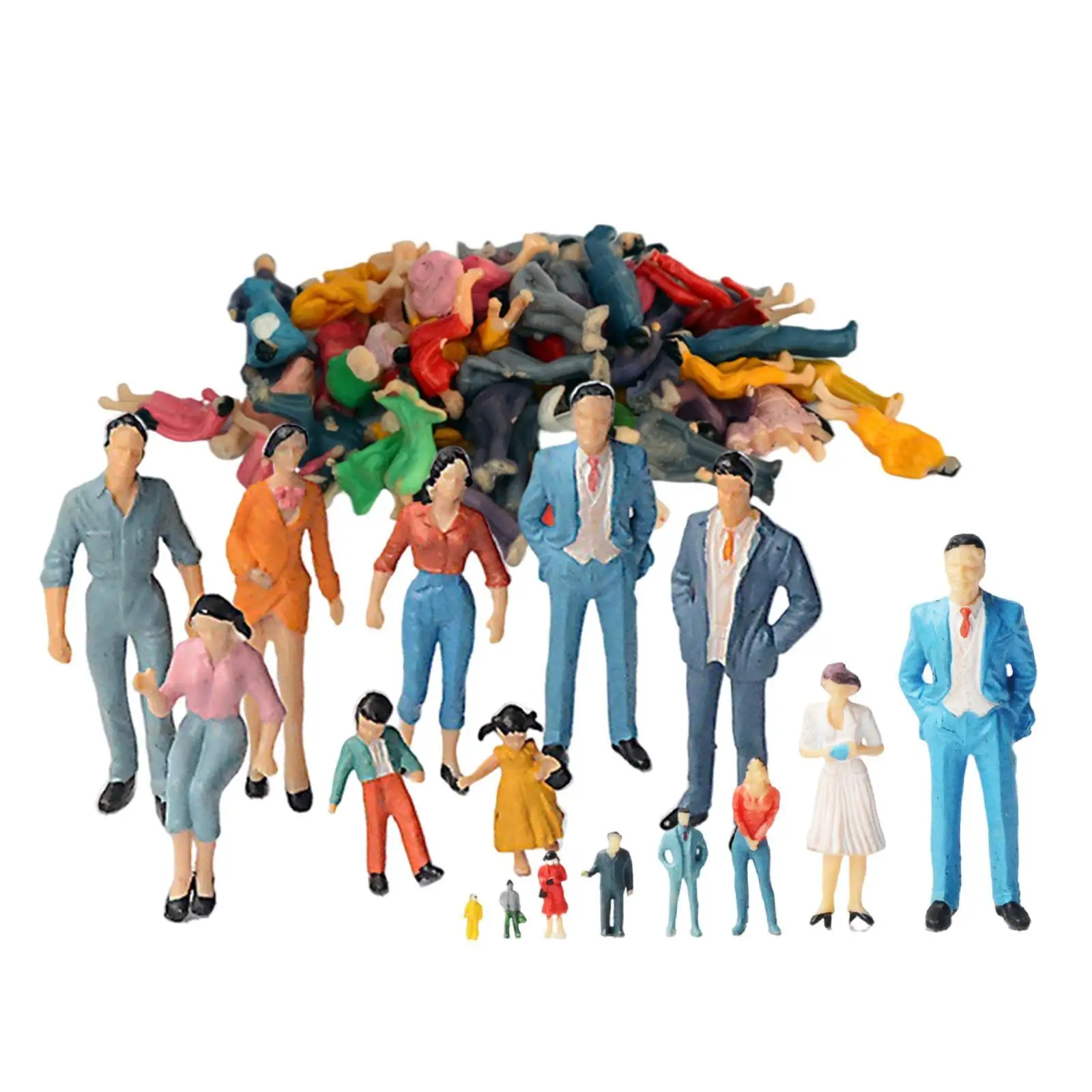 

Hand Painted Figures Assorted Poses Sand Table Tiny Scenery Decorative 100pcs 75th