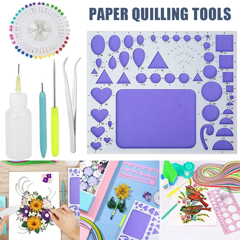 New DIY Paper Quilling Tools Set Template Mould Board Tweezer Needles Pen Kit