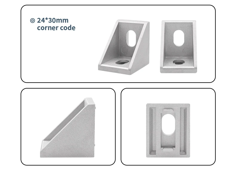 Industrieller Aluminium-Winkelcode 2020/2028/3030/4545/6060, rechter fester Anschluss, verdicktes Profilzubehör aus Aluminiumlegierung – Detail 22