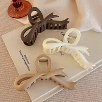 13cm Matte Hair Clips – Vintage Ribbon Bow Claw Clips for Women, Shark Clip Ponytail Holders - Image 2