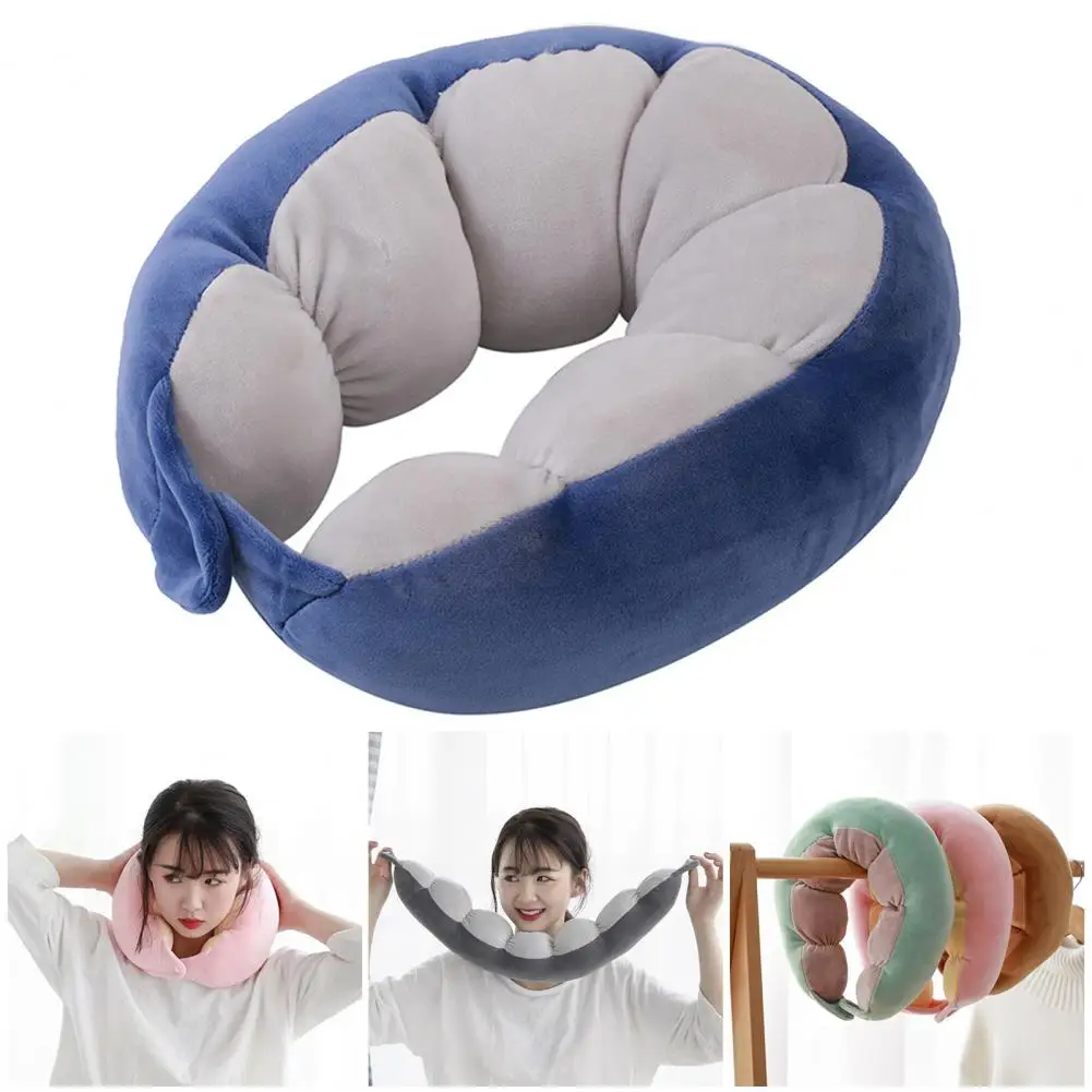 

Memory Foam Neck Pillow Adjustable Portable Travel Pillow with Extra-soft Neck Support Cushion for Airplane Car Breathable