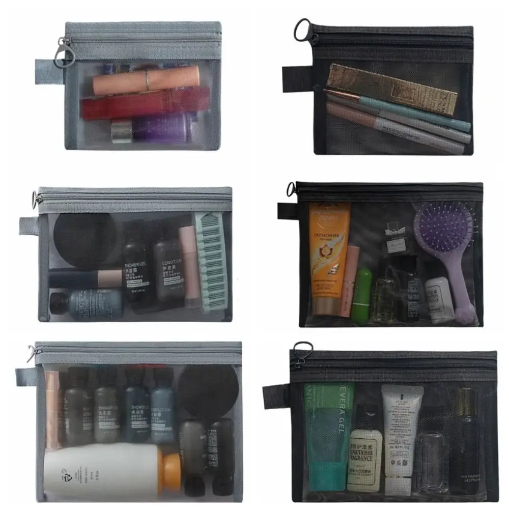 

Large Capacity Mesh Cosmetic Bag Casual Pencil Cases Zipper Bag Storage Toiletry Bag Square Bag Lipstick Bag Makeup Bag Outdoor