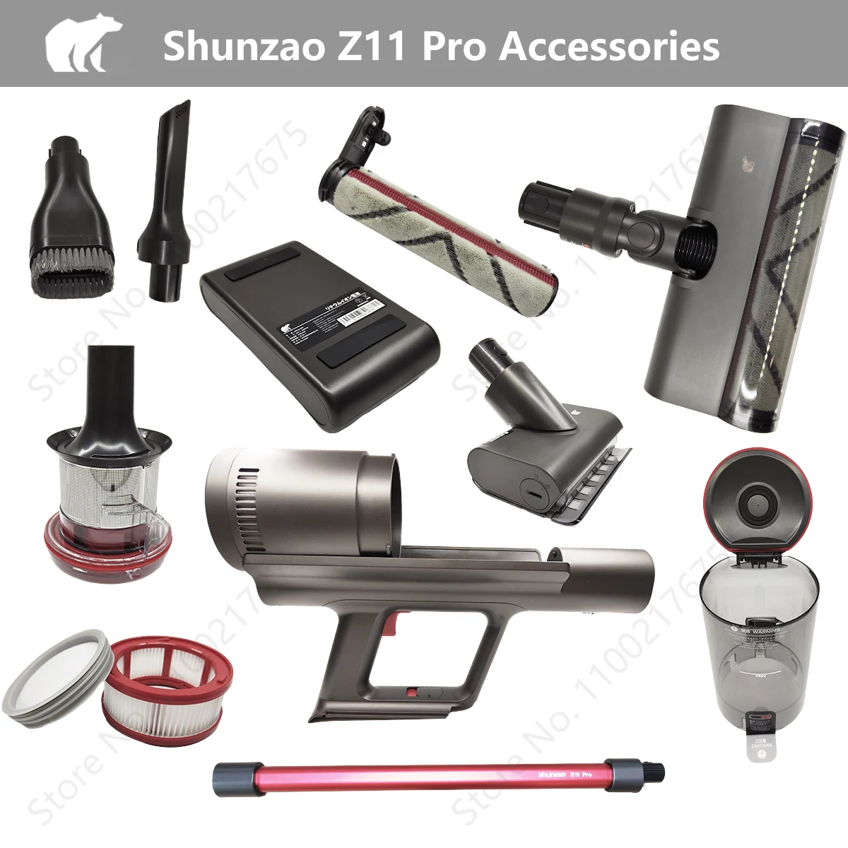 Originale Shunzao Z11/Z11 Pro Aspirapolvere Pezzi Di Ricambio Accessori Filtro Batteria Tazza Polvere Spazzola Principale Estensione Parti Del Tubo.