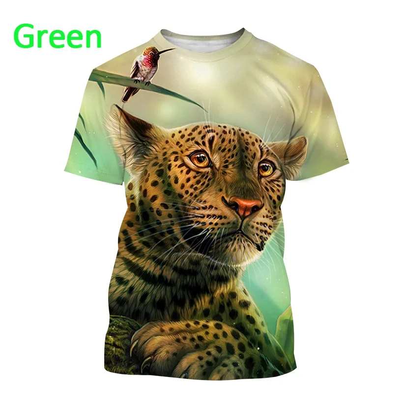 【新品】davryu leopard TEE Lsize New Animal Leopard Short-sleeved T Shirt Men's Casual Fashion