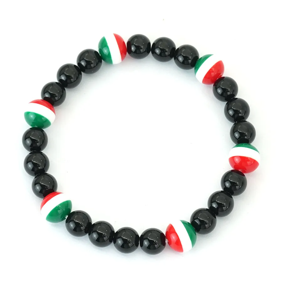 Malachite Red Howlite Stone Beaded Bracelet for Men