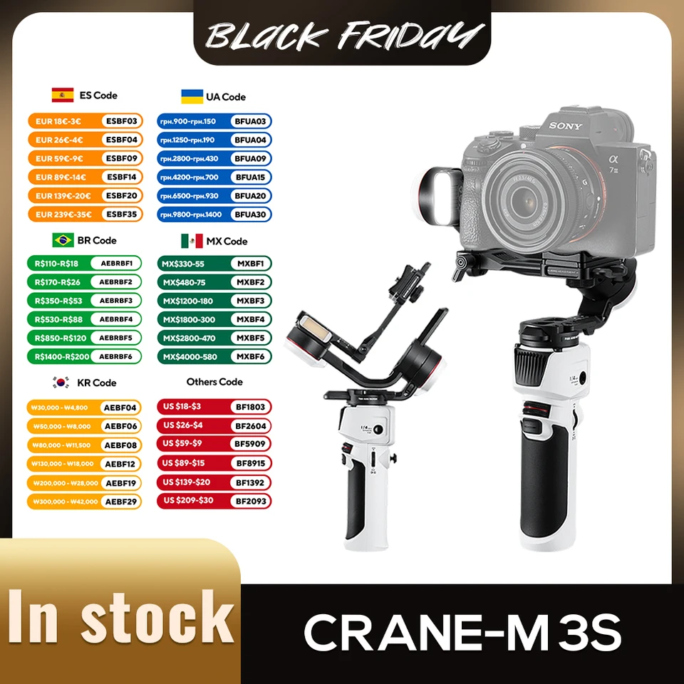 ZHIYUN Official Crane M3S Camera Gimbal Stabilizer Handheld Quick