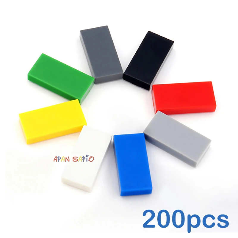Building blocks 200pcs DIY Thin Figure Bricks Smooth 1x2 Educational Creative Size Compatible With 3069 30070 Toys for Children