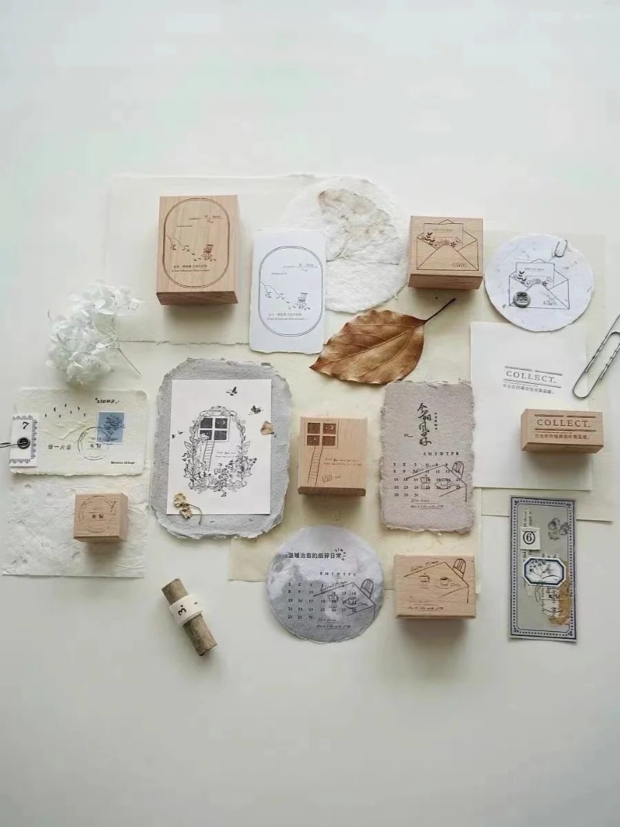 

Винтажный деревянный резиновый штамп эмоции сезона для самостоятельного скрапбукинга фотоальбома открыток