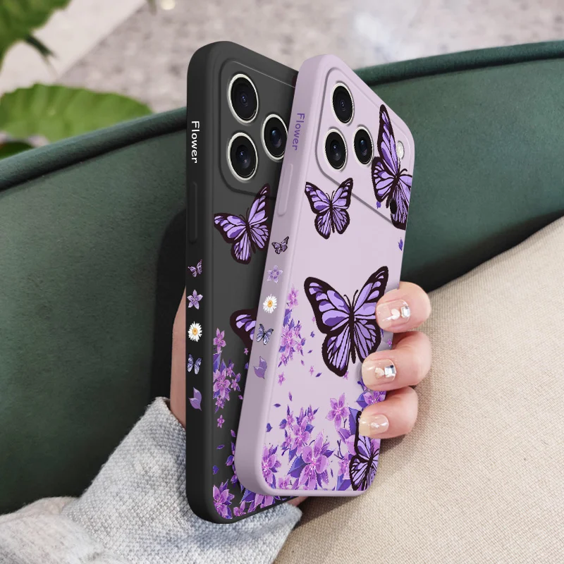 Dreamy Butterfly Liquid Silicone Soft Phone Case