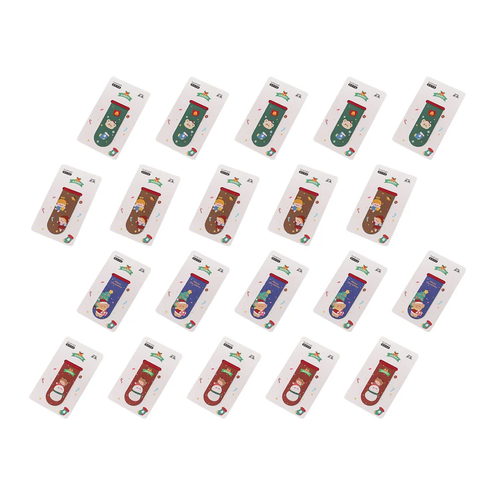

20 Pcs Christmas Magnetic Bookmarks Party Favors Teacher Gifts for Stocking Stuffers Students Page Clips Paper Lovely