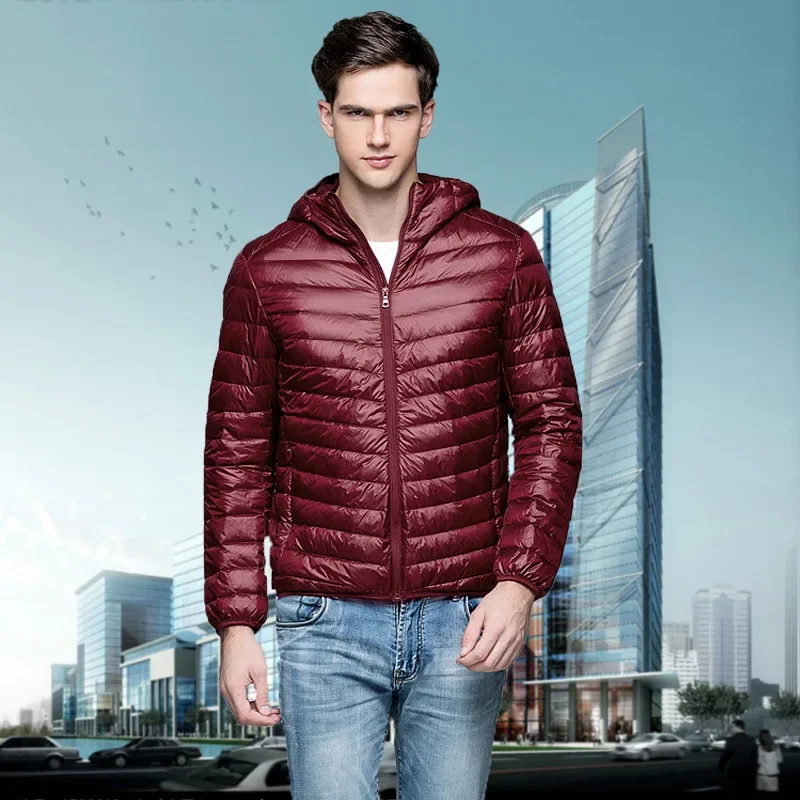 Duck Down Jacket Men Hooded Short Loose Oversized Hoody Ultra Light White Duck Down Jackets Warm Outwear Hoodies