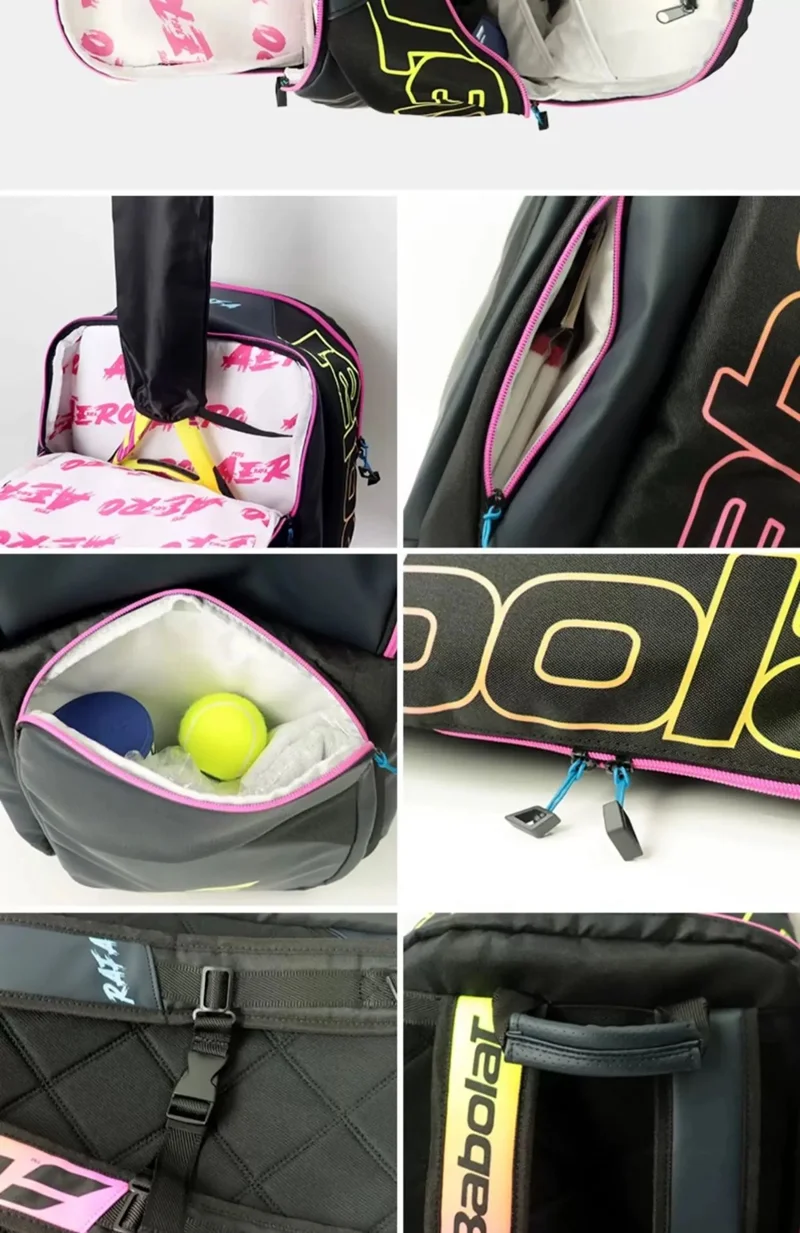 Original Babolat PURE STRIKE 4th Gen Tennis Backpack Large Capacity Tennis Padel Racquet Sport Bags Holds Up To 3 Racket 5