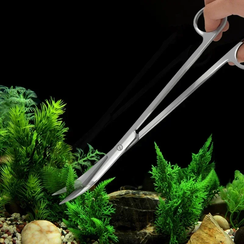 Stainless Steel Wave Scissors Aquarium Tank Aquatic Plant Tongs