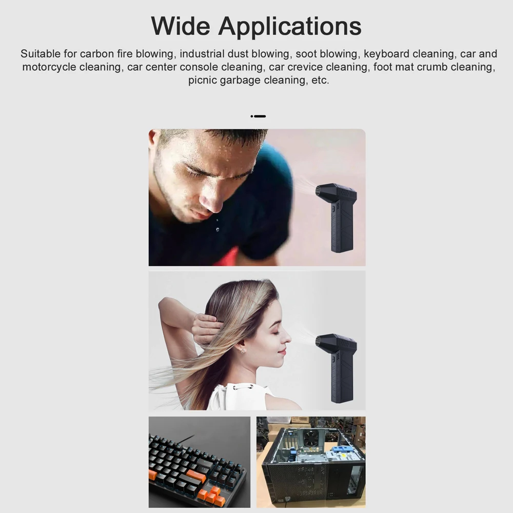 X3 130000RPM Turbofan High Power Jet Fan Air Duster Brushless Motor Variable Speed Dust Blower Cleaning Tool Handheld Air Blower 6