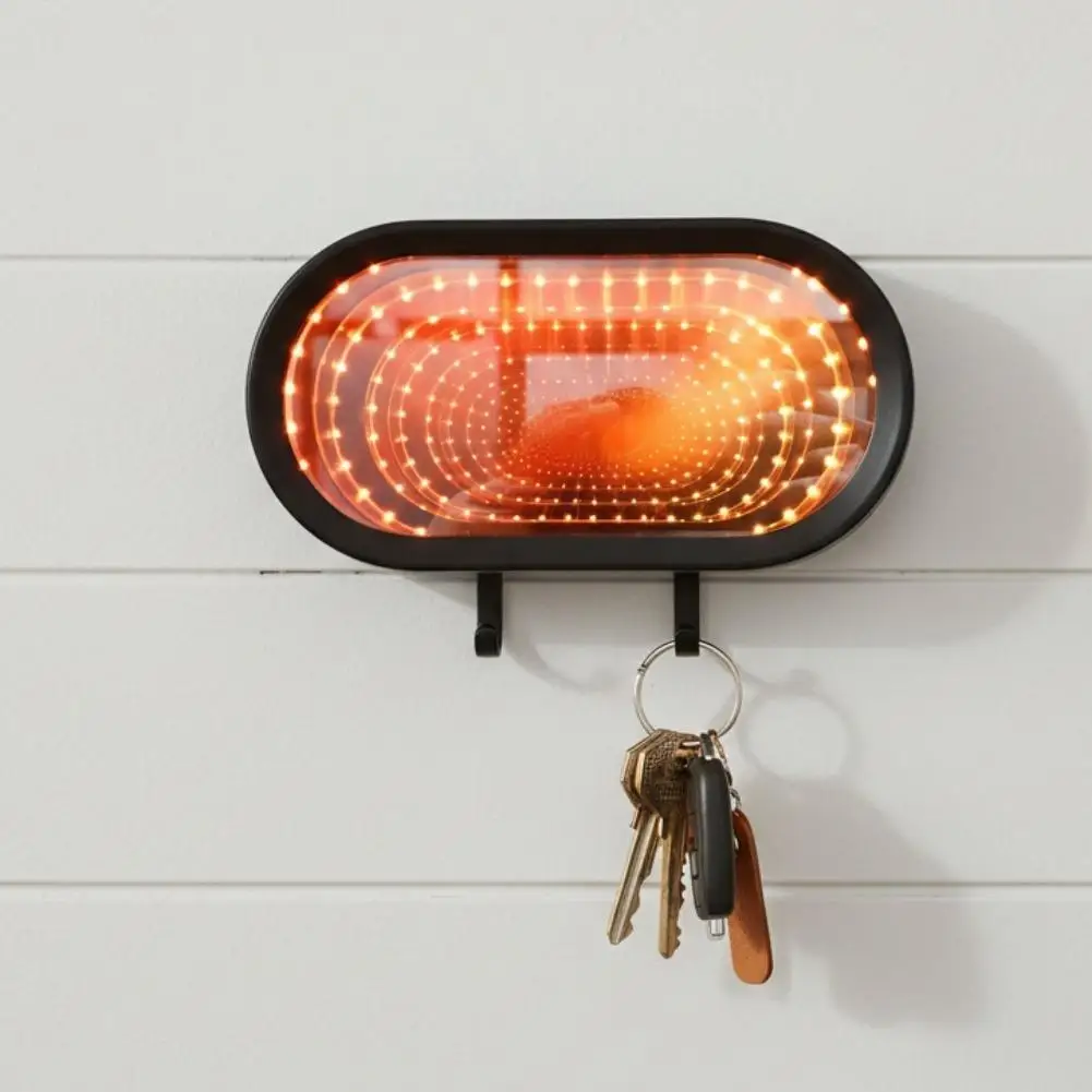 Key Organizer LED Light Key Holder Hook Wall Mount Key Hanger For Garage Entryway