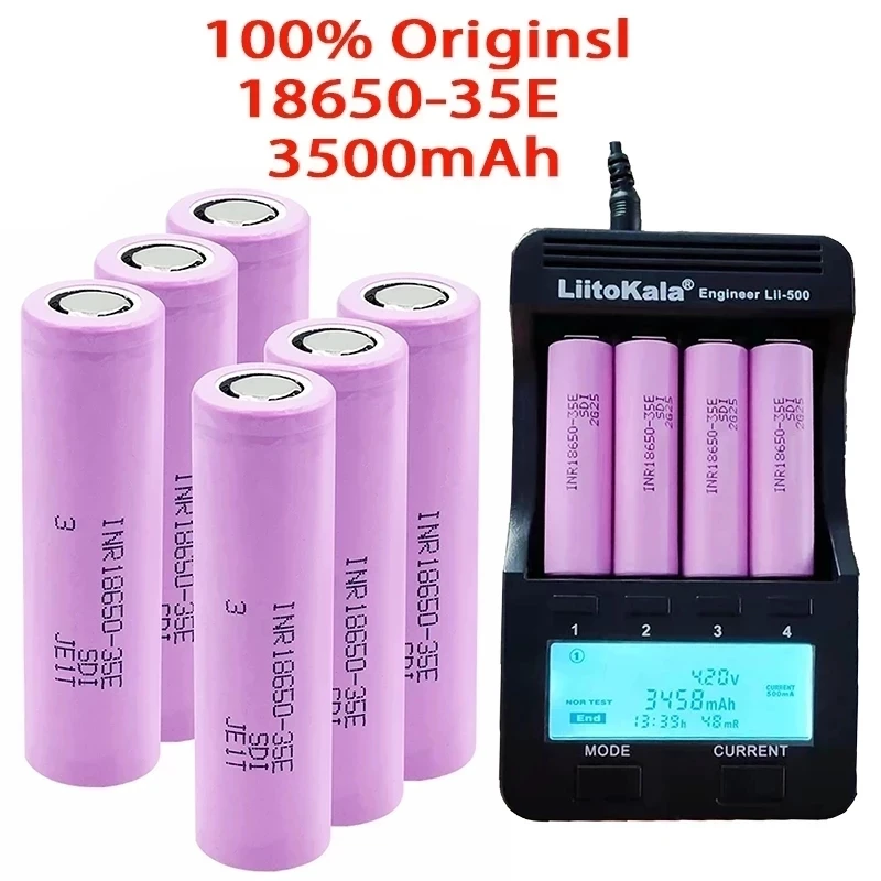 

2022 New Origineel Voor Samsung 18650 3500Mah 20A Ontlading INR18650 35E 1-10PCS 3.7V Li-Ion Oplaadbare Battery