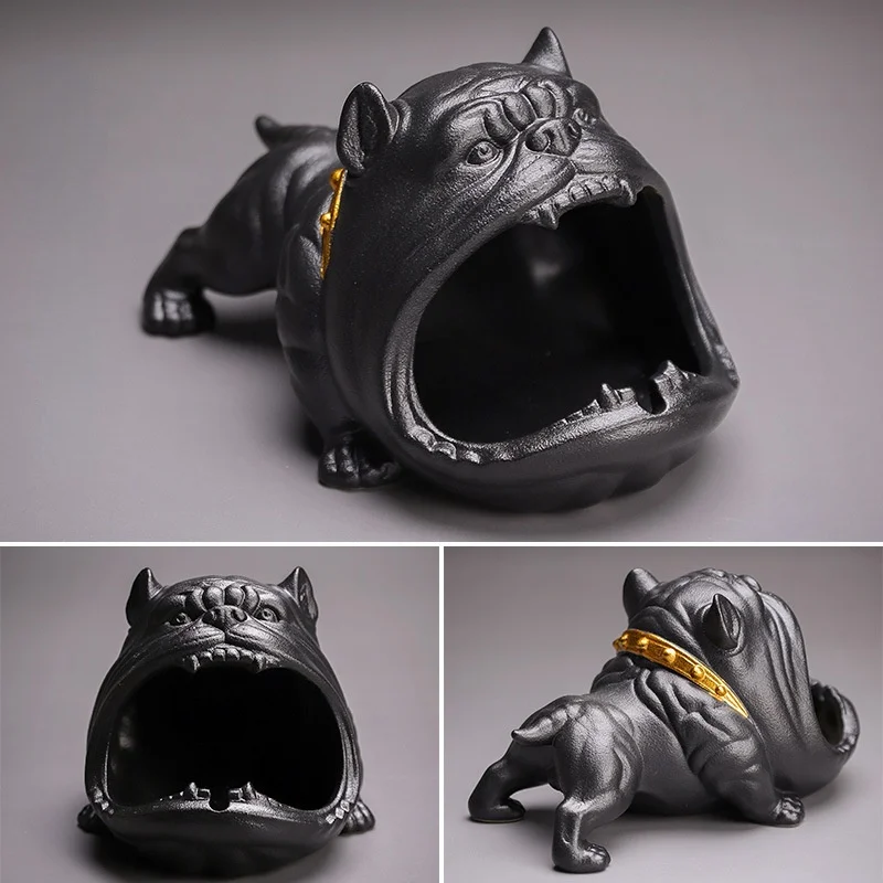 

Cartoon Dog Multicolor Creative Ceramic Big Mouth Bulldog Ashtray Office Ceramic Car Decoration Ashtray Gift