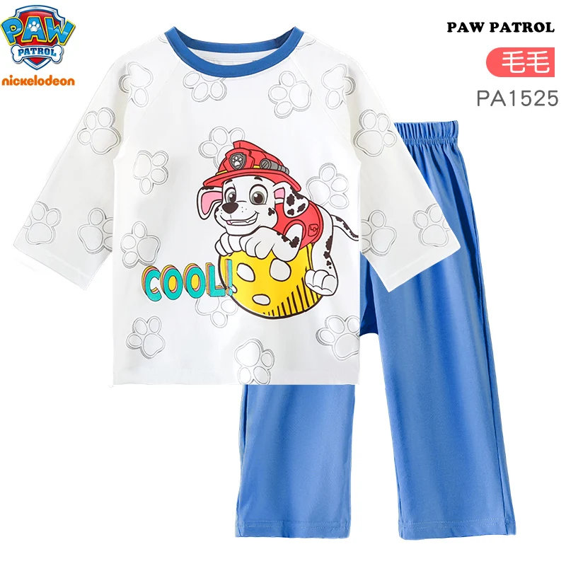 thumbnail image 1 of Pijamas finos originales de Paw Patrol Skye Chase para niños, conjuntos de primavera y verano con dibujos animados para estudiantes, camisetas y pantalones, ropa de dormir para niños y niñas, 1 of 5