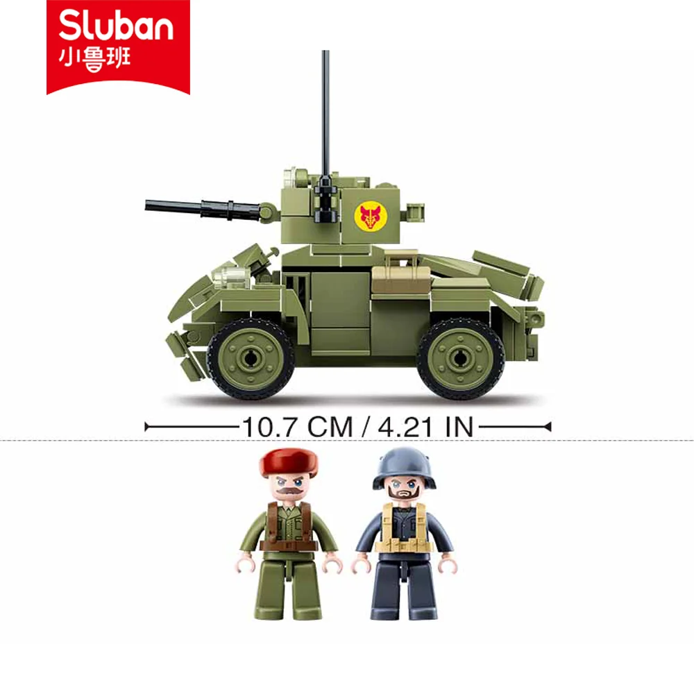 Sluban 빌딩 블록 장난감, 세계 대전 2 B0710 MKII 장갑차, 주요 브랜드와 호환 가능한 154 개 브릭
