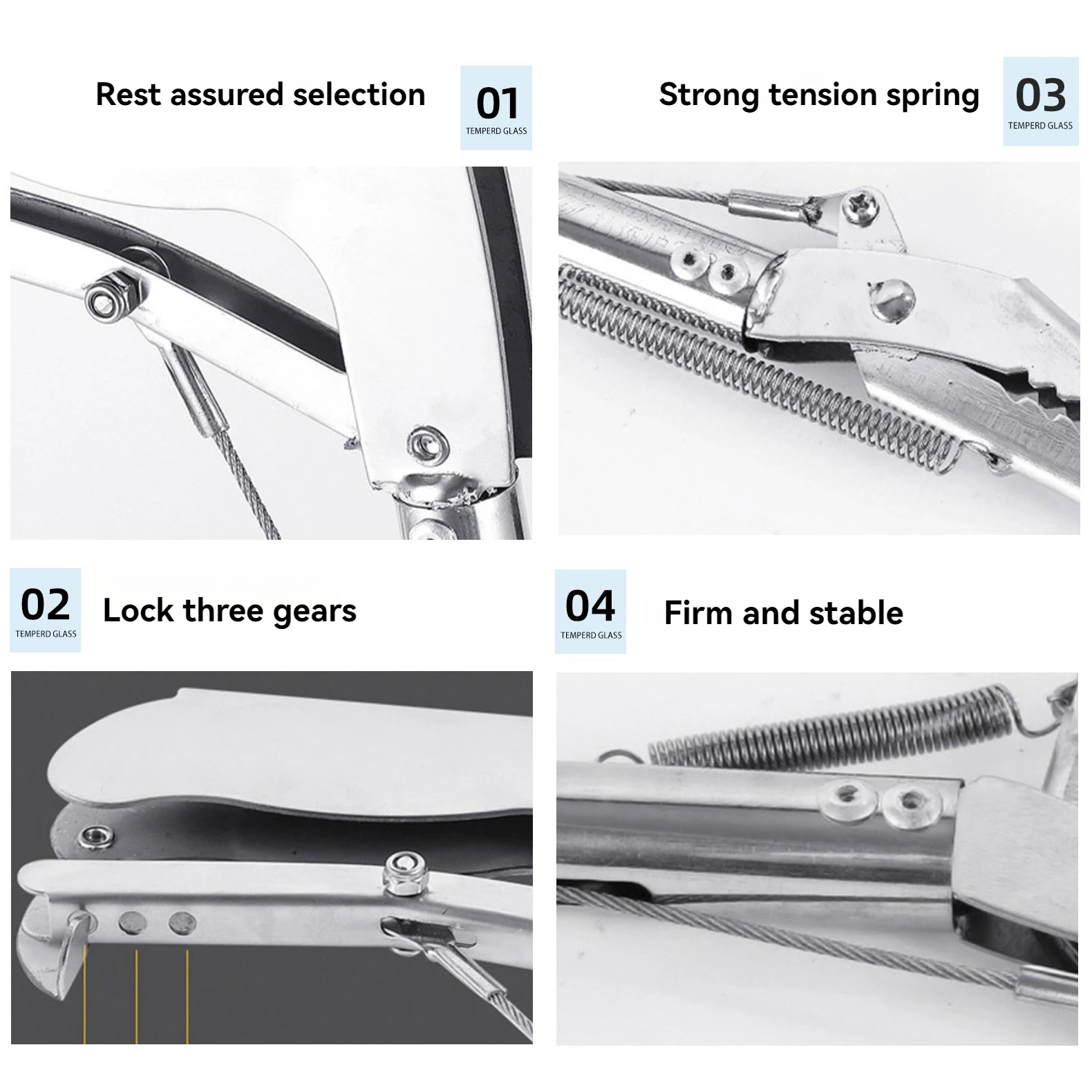 Description Picture 5 of itemStainless Steel Snake Catcher Tongs Two Types Head Foldable Reptile Grabber Tool Snake Hook Catcher Tool for Outdoor