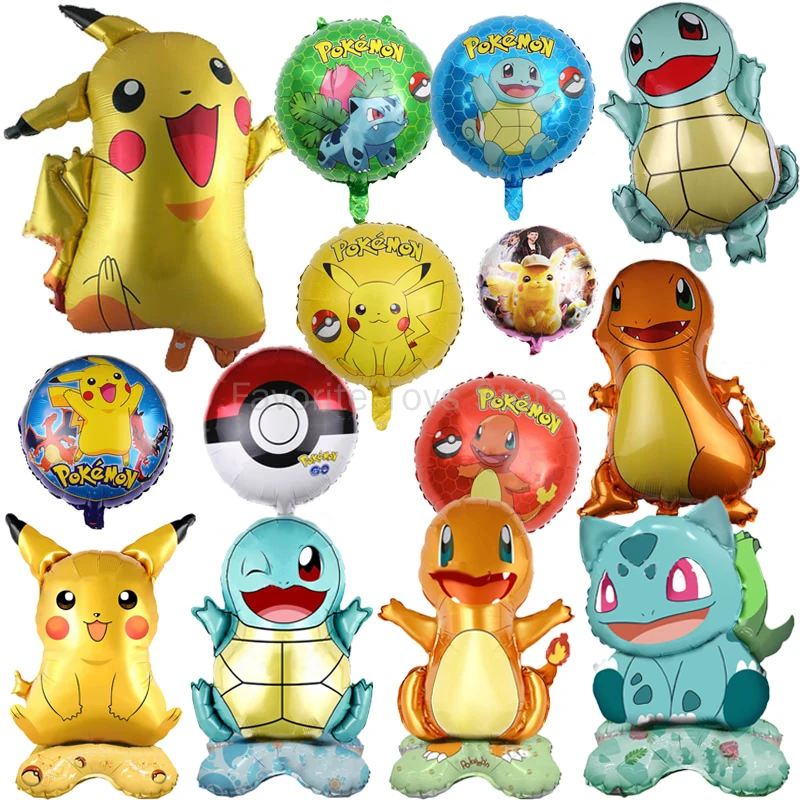 

Pokemon Balloon Anime Theme Balloon Party Decoration Supplies Pikachu Squirtle Bulbasaur Boys Birthday Party Kids Balloon Gift