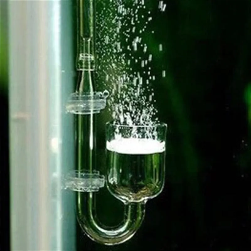 Aquarium CO2 Diffuser 4 In 1 Set Carbon Dioxide Atomizer Check Valve U Shaped Connector Suction Cup for Fish Tank Planted Supply