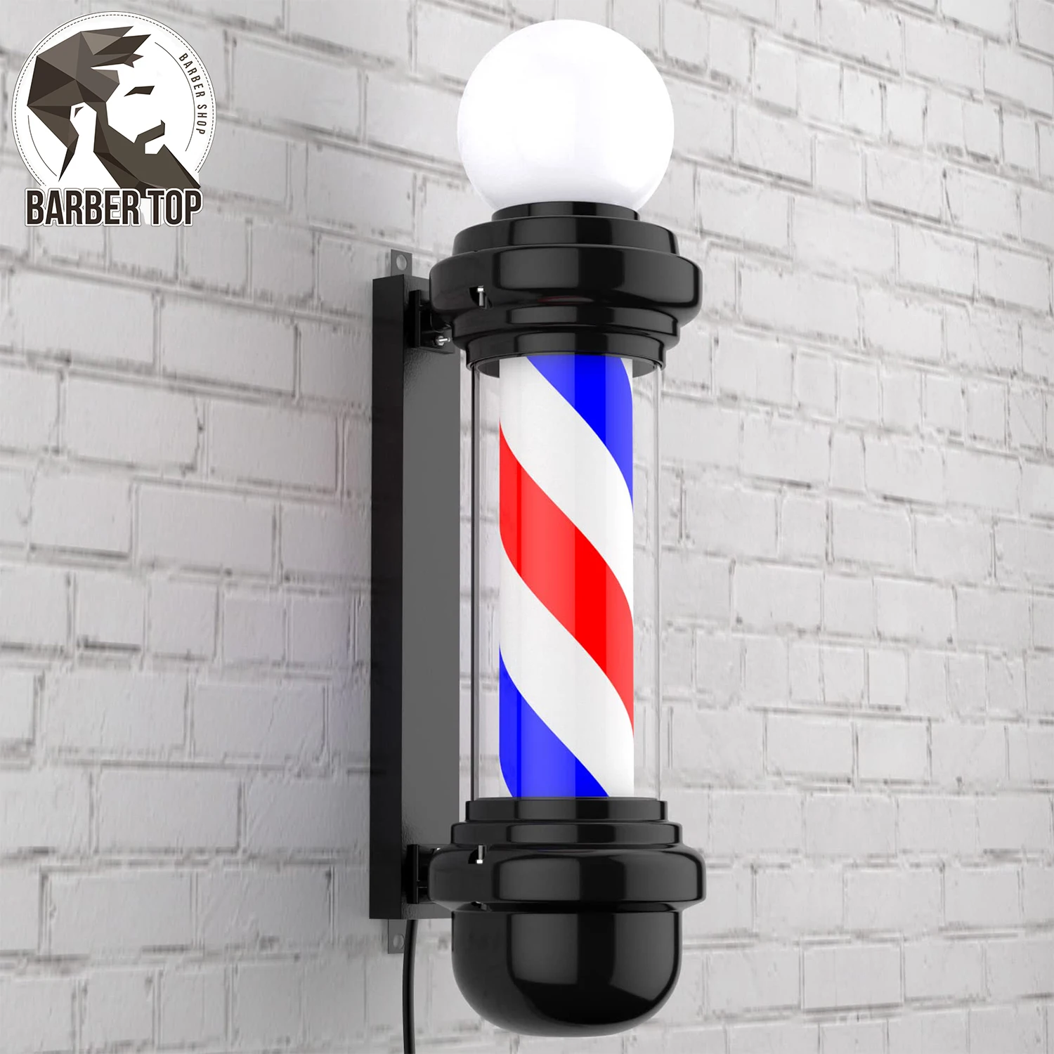 Barber Pole Light Cilindrico Hair Salon Barber Shop Classic Open Signboard Sign Luce Rotante A Led Montata A Parete Di Alta Qualità