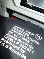Hommes T-Shirt Aphex Twin lavé noir imprimé coton graphique surdimensionné mode coréenne à manches courtes hauts t-shirts Y2k vêtements de rue 6