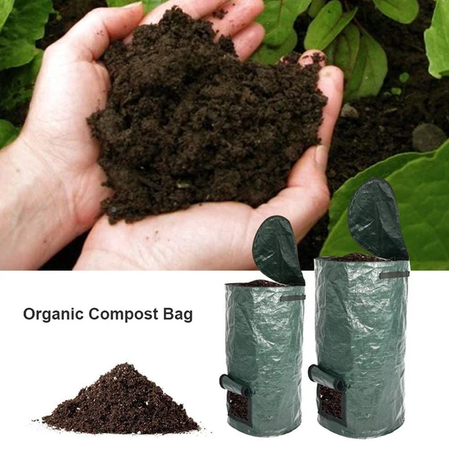 Garden Composter, Eco-Friendly Bio Fermentation Bag with Zipper and Double Handles, Collapsible Compost Bin for Dispose of Kitch 2