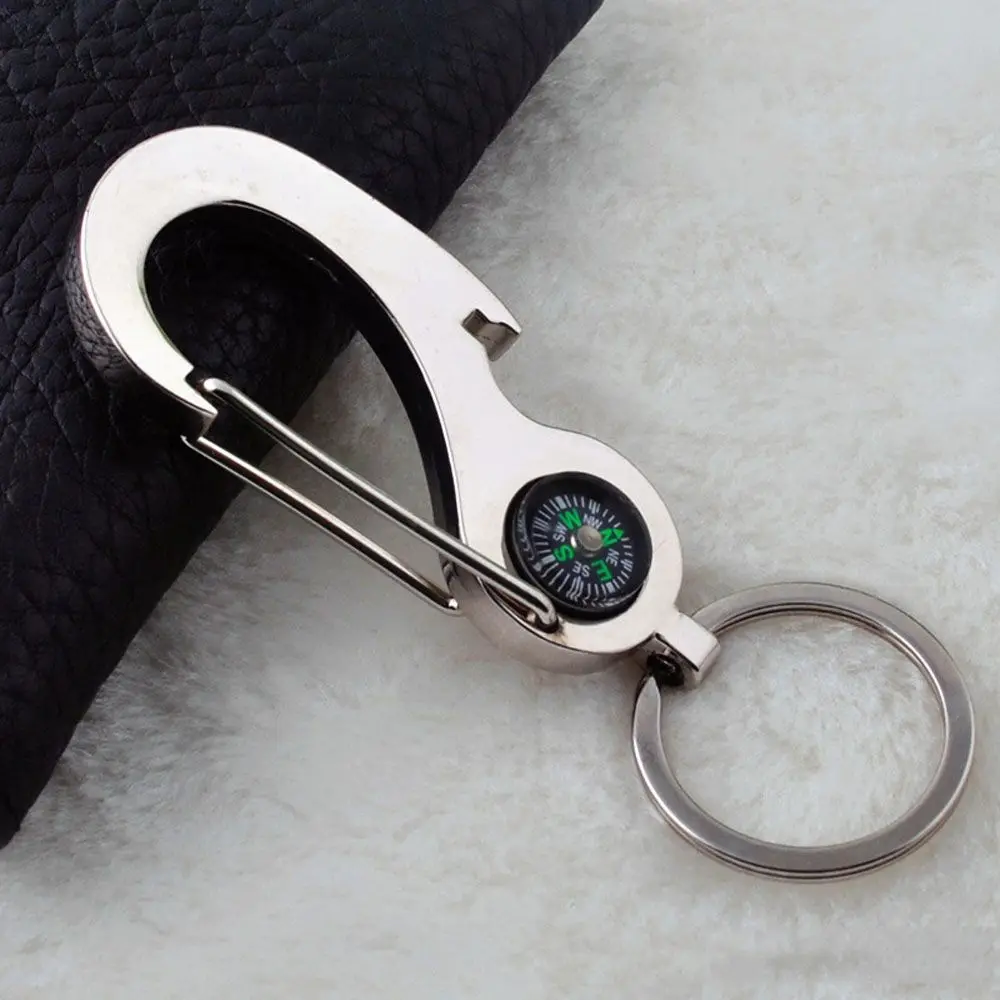 Creative Tool Compass Multi-function Car Keychain Opener Keyfob Key Rings