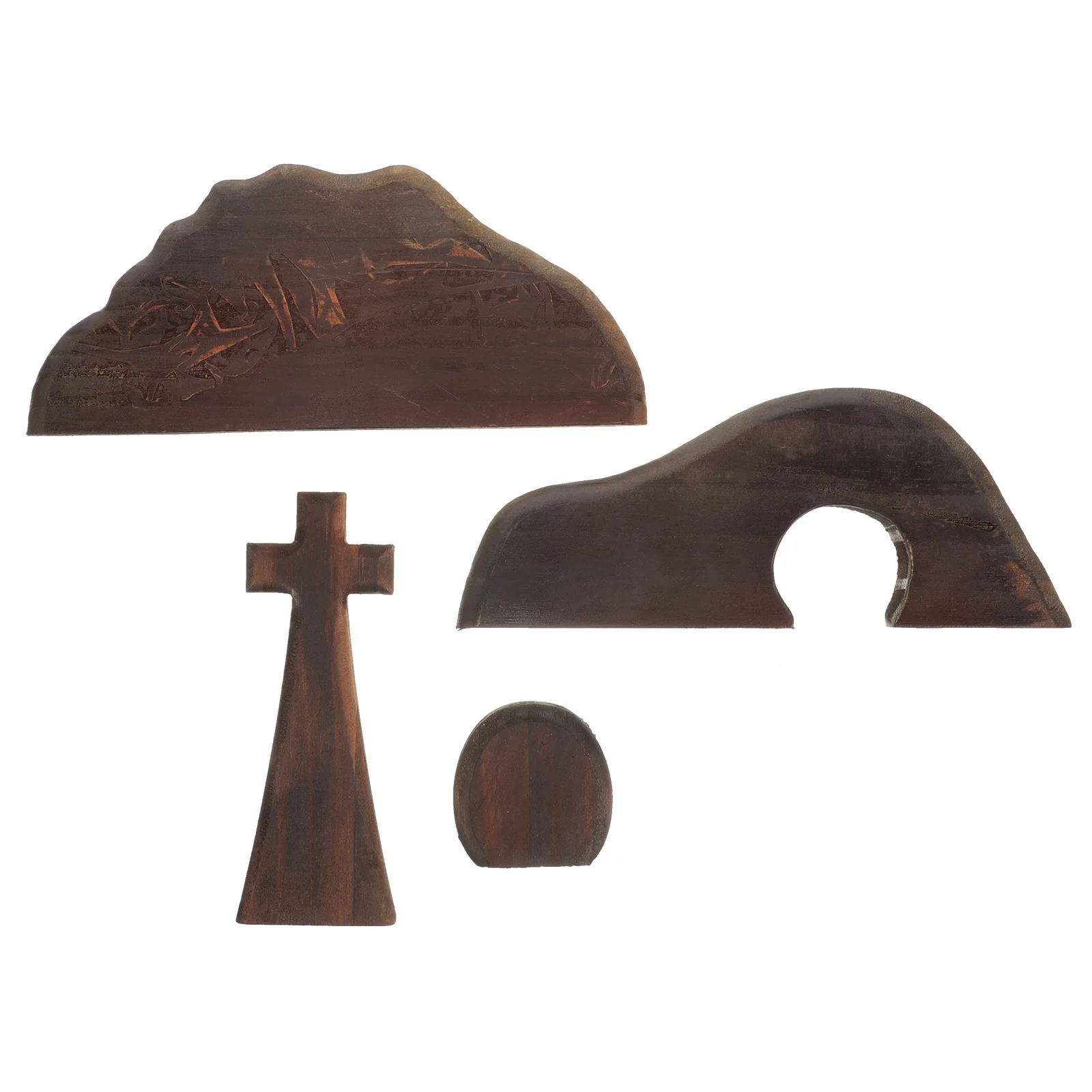 

1 Set of Wooden Tabletop Centerpieces The Tomb Was Empty Scene Decorations Easter Cross Decoration