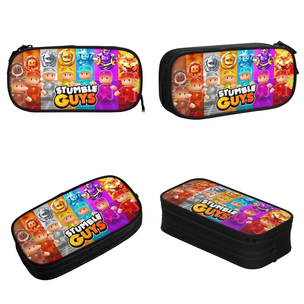 Large-capacity Pencil Case Stumble Guy Office Supplies Double Layer Pencil Box Girl Make Up Bag Suprise Gift 2