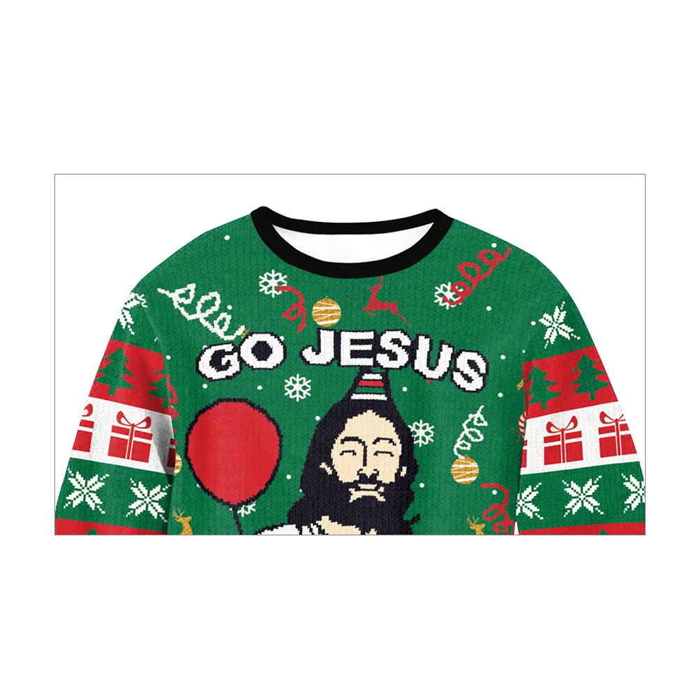 Ugly Christmas Sweatshirts for Men Essentials Pullovers Couple Streetwear Autumn Tracksuit Party Vintage Outfit Male Clothing