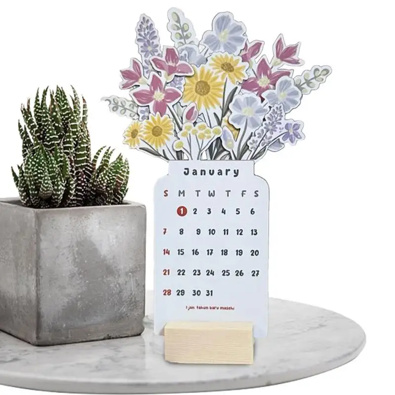 Writable-2024-Monthly-Planning-Desk-Calendar-With-Floral-Patterns ...