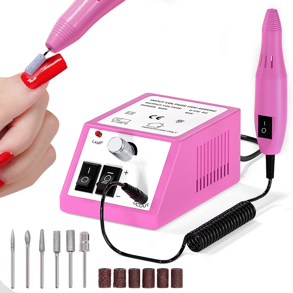 Nail Drill Set ネイルマシン ピンク 20000 RPM Electric Nail Drill Professional Kit for Manicure
