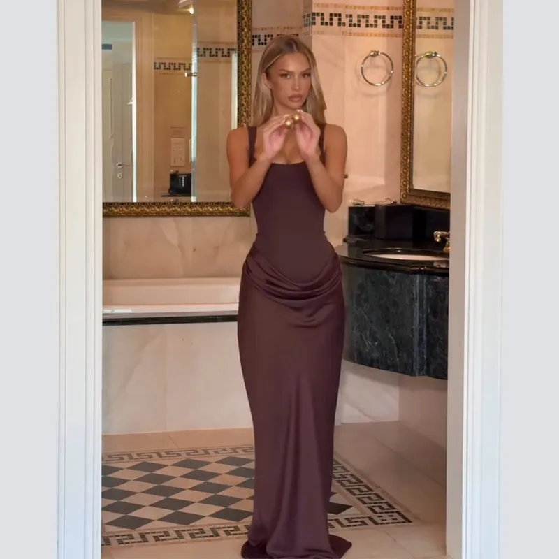 Women Sexy Luxury Party Maxi Dress Elegant High Neck Sleeveless Slim Fit Long Robe 2026 New Shinny Chic Lady Wedding Guest Dress Sa9b952c0276e4269aae839e0755d3098J