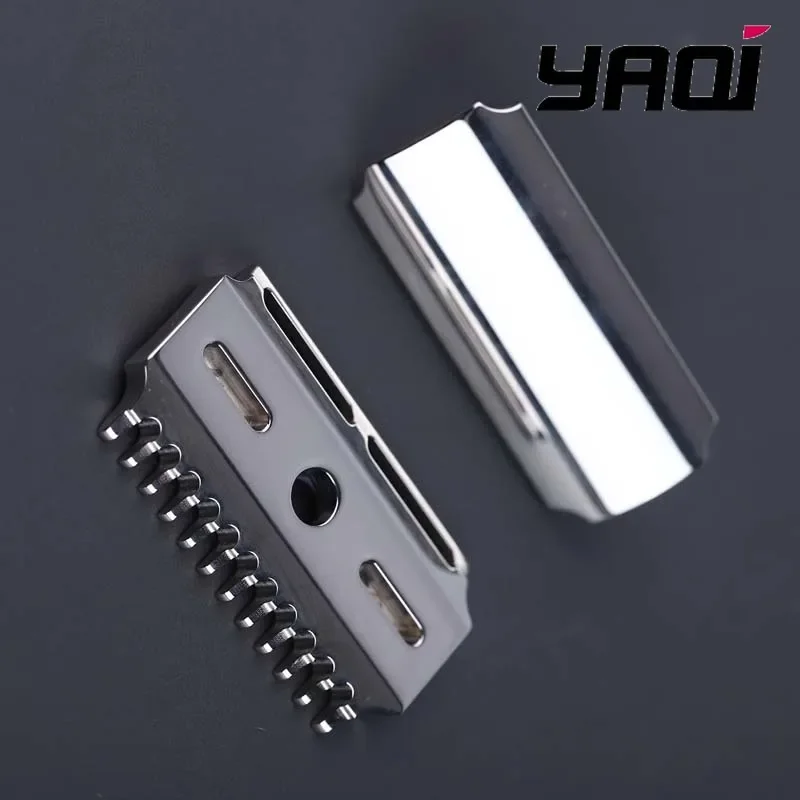 Vostok 90DC 316 스테인레스 스틸 광택 처리된 이중 빗형 안전 면도기 헤드(0.9mm 블레이드 간격) Yaqi