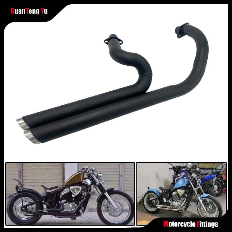 Motorcycle Exhaust Pipe With Silencer, Removable, For Honda Steed
