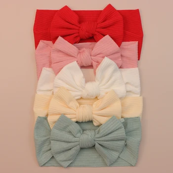 5Pcs/Lot Bowknot Baby Girl Headbands Knitted Baby Headbands Soft Newborn Children Turban Infant Hair Accessories Kids Headwear 1