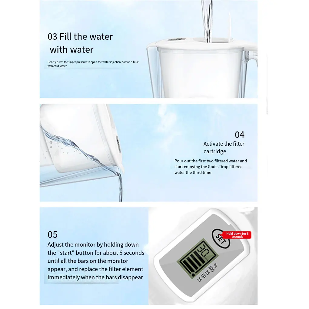 Large Scale Buildup Filter Household Impurities Drinking Water Water Bottle Microporous Odor-Free Capacity