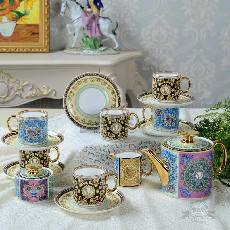 European-Style Coffee Set Overglazed Color Figure Bone China Tea Set British Afternoon Tea Ceramic Coffee Cup