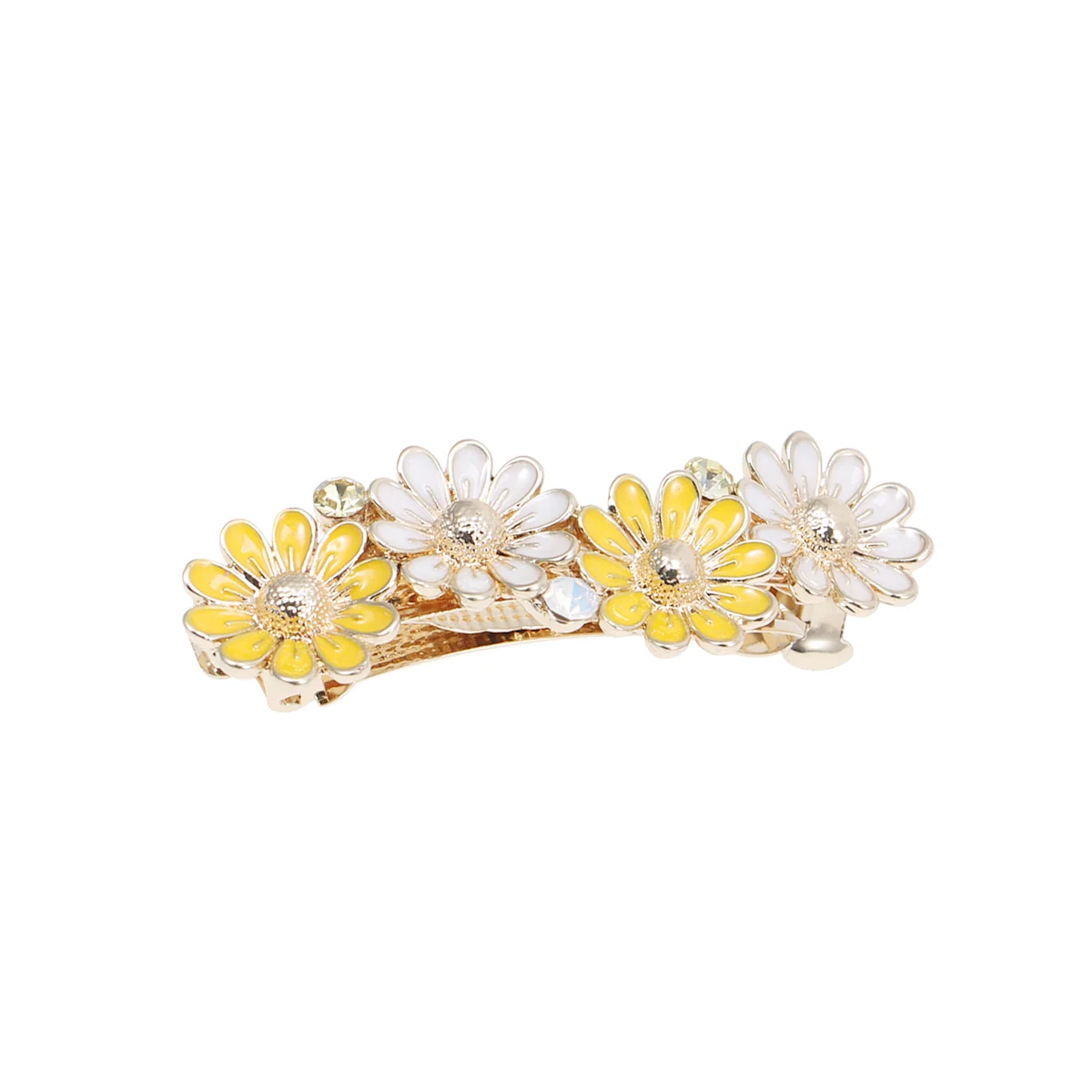 Small Hair Pins Alloy Daisy Flower Hair Pin Simple Tail Clip Fashion Chic Hair Accessory for Girls Women Yellow