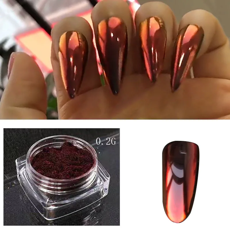 

0.2g Shining Chameleon Magic Nail Glitter Powder Mirror Metallic Pigment Nail Art Dust Polish Chrome Pigment DIY Nail Decor