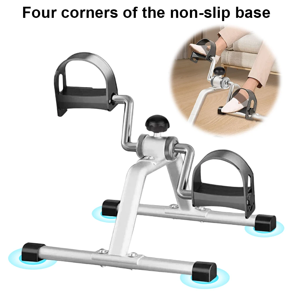 Portable Pedal Exerciser Mini Exercise Bike Under Desk Bike Pedal Exerciser Foot Peddler Machine Indoor Leg Rehabilitation