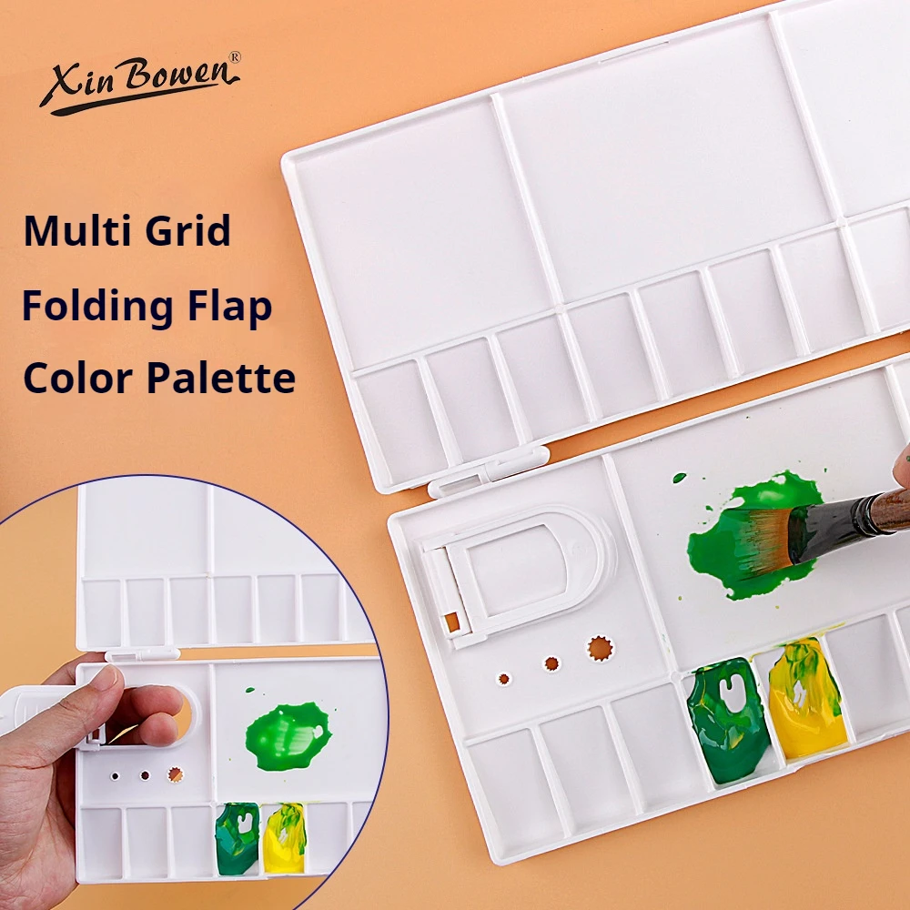 Small plastic pigment palette watercolor/acrylic/oil painting flip paint box student art