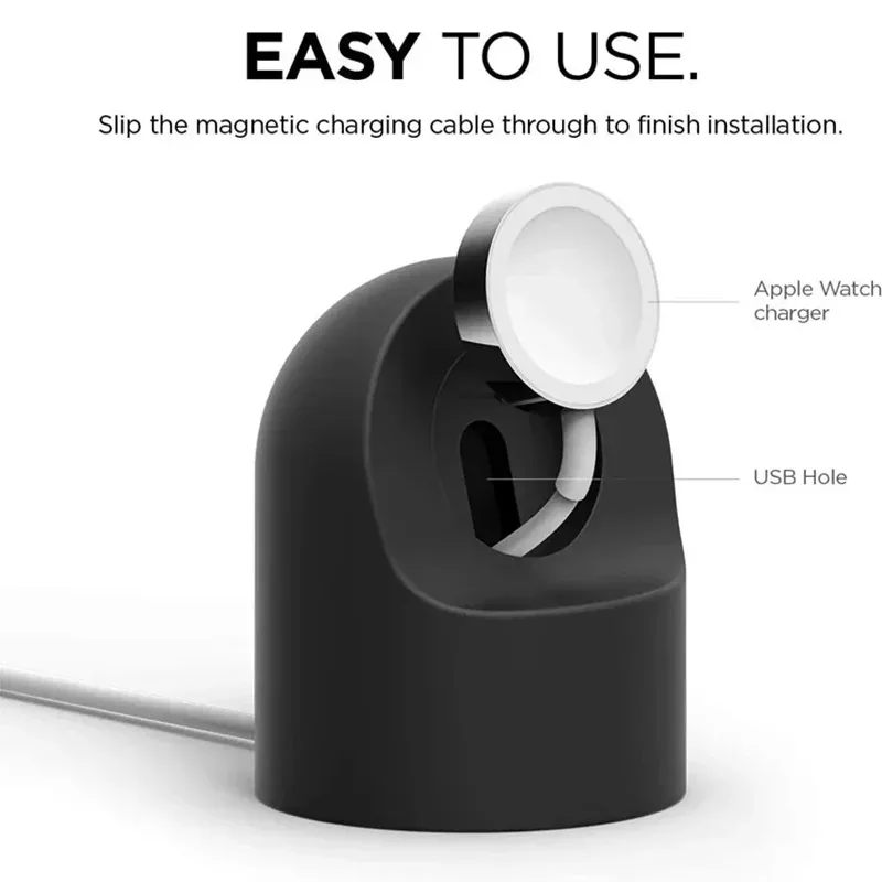 2026 Winter NEW Charger Stand For iWatch Series 9 8 Ultra 7 SE Charger Dock Station Silicone Bracket Watch Charging Cable Holder