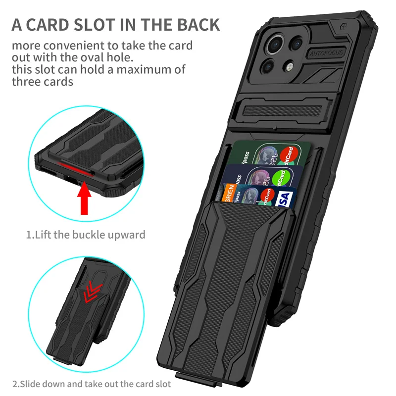RanTuo Cover per Xiaomi 11 Lite 5G NE, Specchio Traslucido Ultrasottile + Custodia Smart Flip Pelle PU, con Staffa, Custodia per Xiaomi 11 Lite 5G NE.(Nero