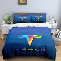 T-Tesla Logo Print Bedding Sets Exquisite Bed Supplies Set Duvet Cover Bed Comforter Set Bedding Set Luxury Birthday Gift 1