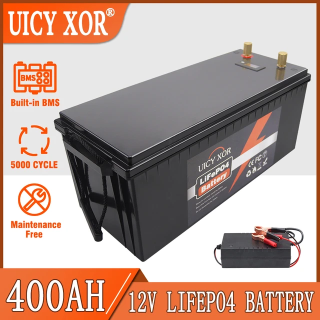 12V LiFePO4 Cells 300Ah 400Ah Built-in BMS Lithium Iron Phosphate Battery  Pack For Outdoor Camping Golf Cart Solar With Charger - AliExpress