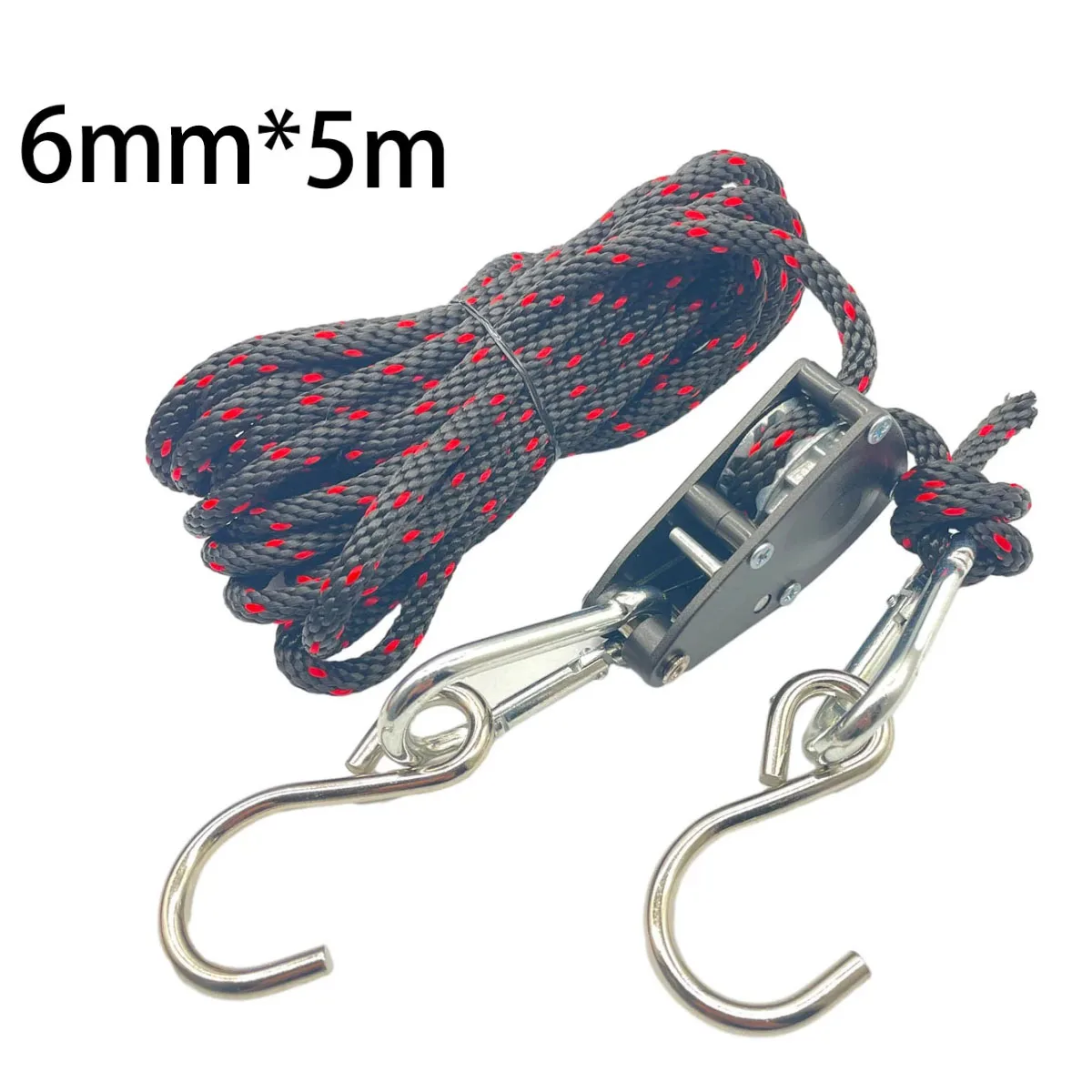 Outdoor Tent Ropes 6mm 5m Multipurpose Hook Camping Tent Tie Down Rope Tightener